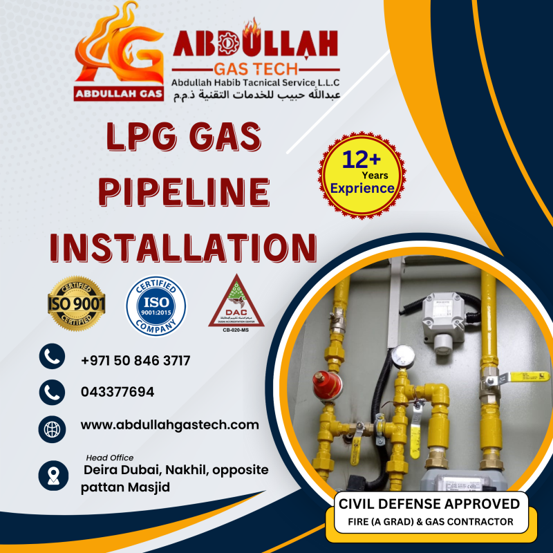 LPG Gas pipeline Installation-Central Gas Systems in Dubai